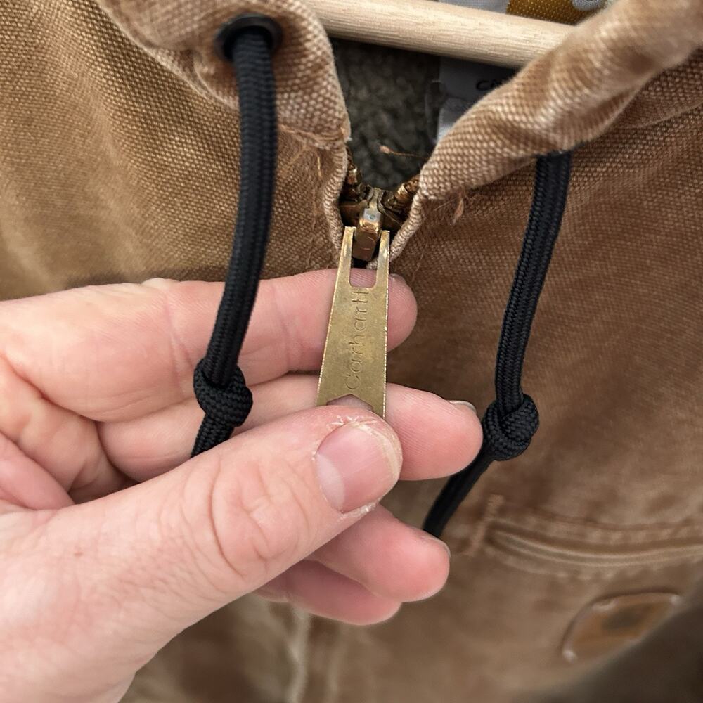 Vintage Carhartt Sherpa-Lined Hooded Detroit Jack… - image 7